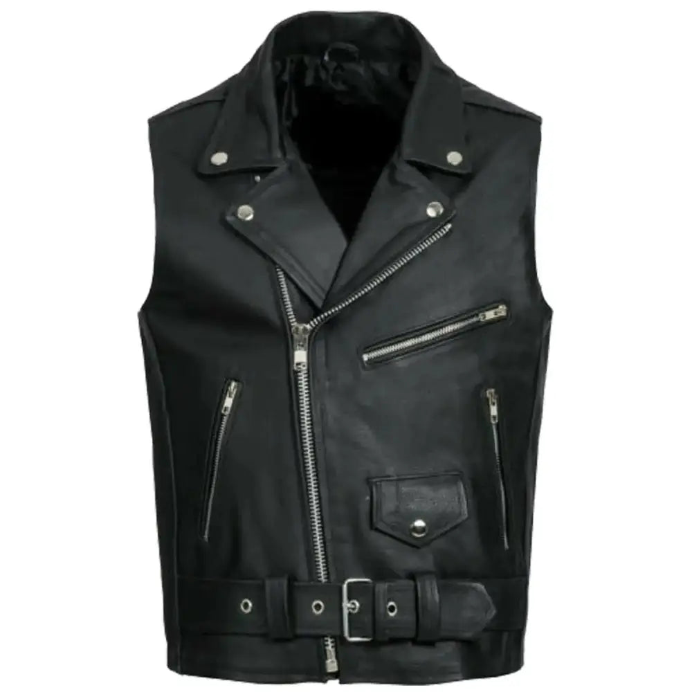 Men's Classic Brando Motorcycle Leather Vest