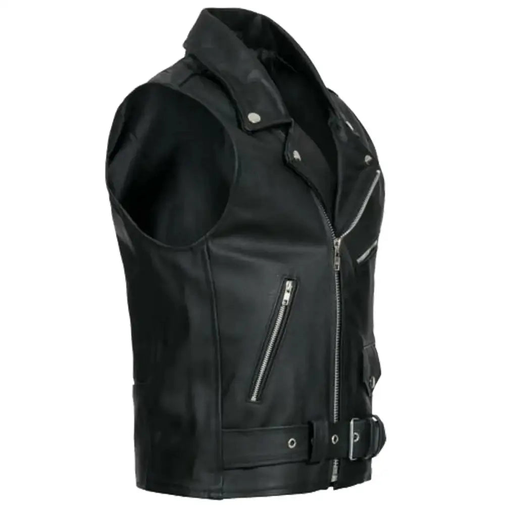 Men's Classic Brando Motorcycle Leather Vest