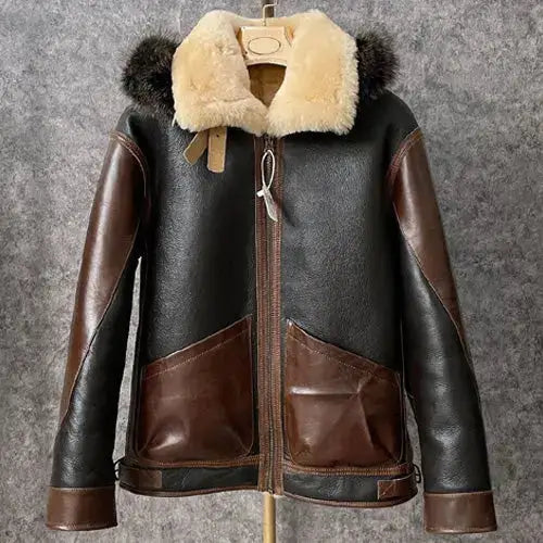 Mens Sheepskin Leather Winter Coat
