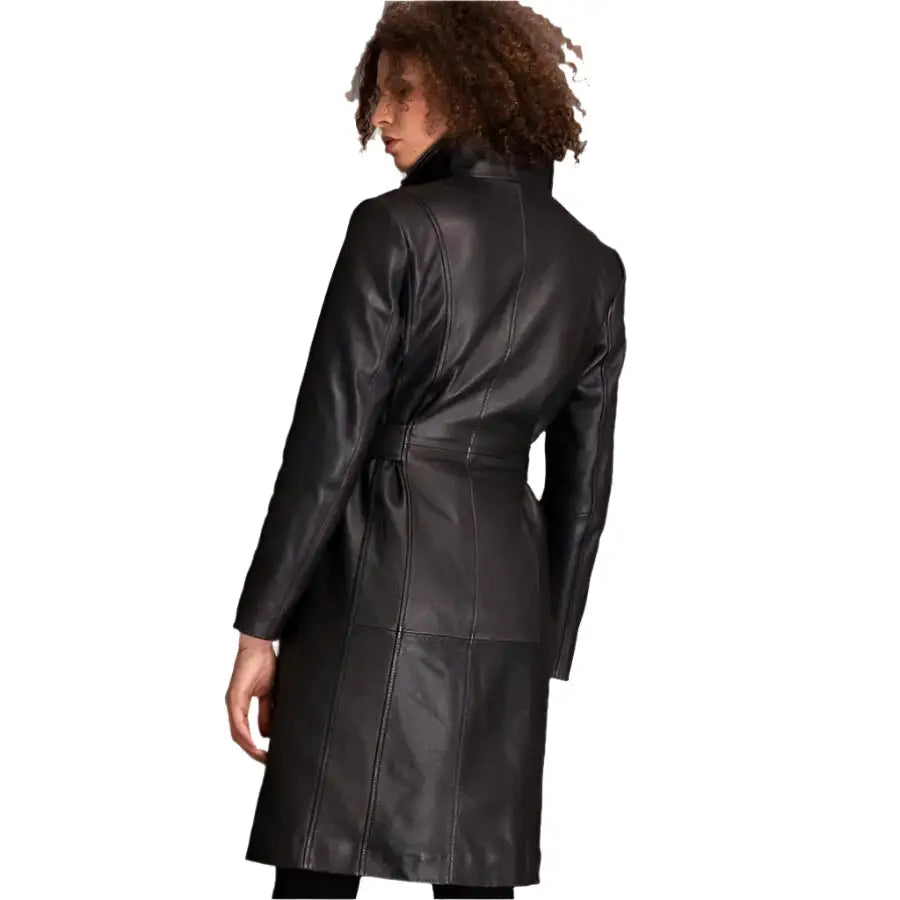 Women's Black Lambskin Leather Coat