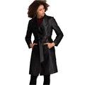 Women's Black Lambskin Leather Coat